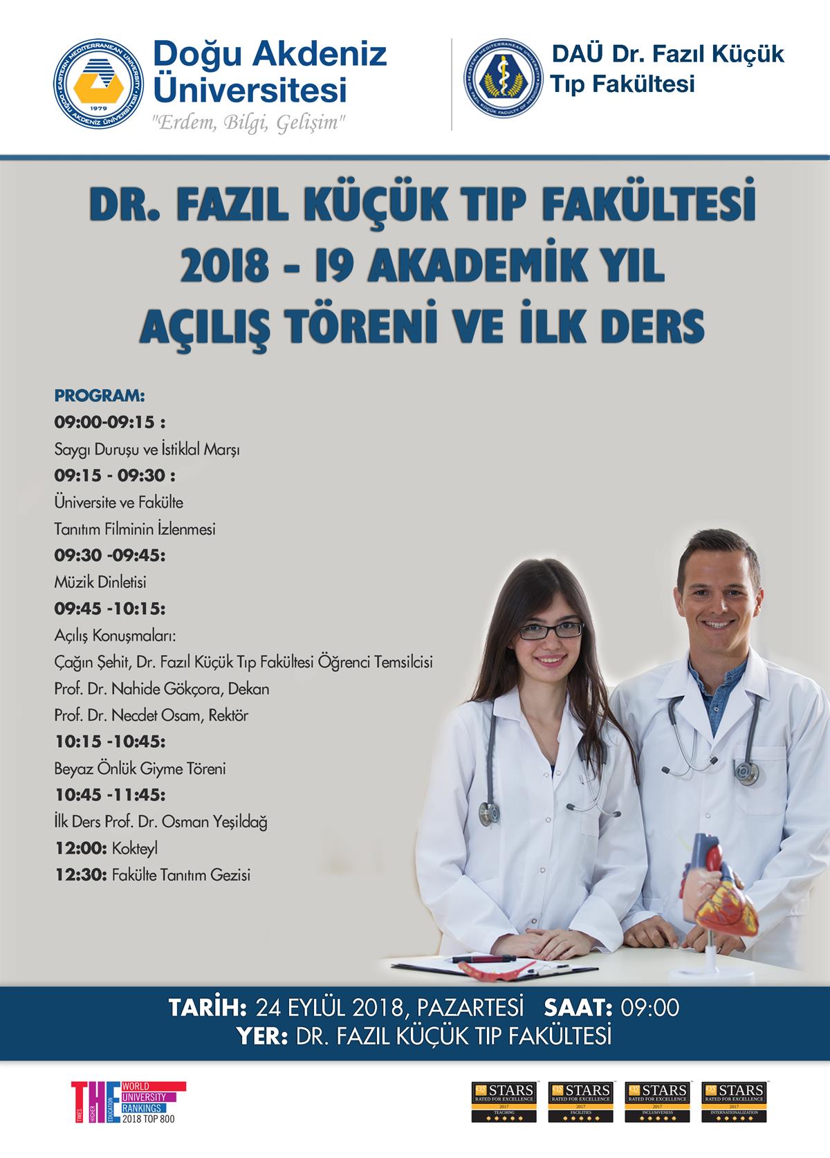 DAÜ DR. FAZIL KÜÇÜK TIP FAKÜLTESİ YENİ ÖĞRENCİLERİNE ‘MERHABA’ DİYECEK